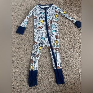 Little Sleepies 6-12 Months Football Game Day Zippy